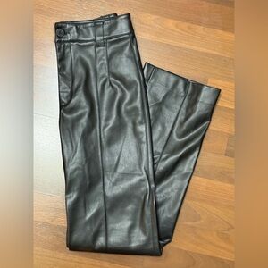 Zara Womens Black Faux Leather Pants